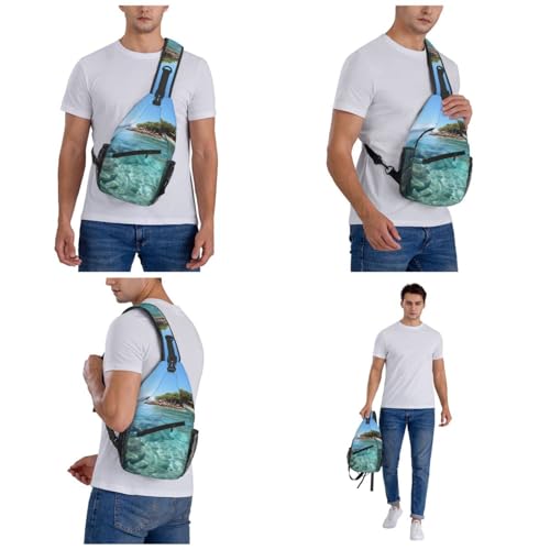 Bolso Pequeño Sling para Senderismo Unisex Negro miniatura 7