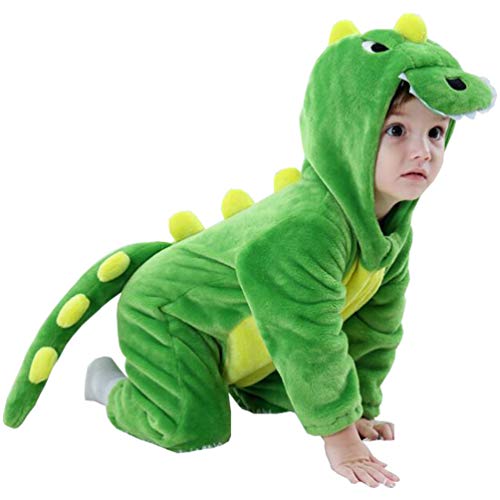Alltops Bébé Bambin Dessin animé Dinosaure Combinaison Romer Chaud Flanelle Animal Pyjamas Tenue Onesie Cover