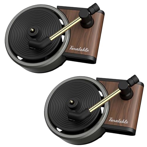 2 Pieces Car Air Freshener Set – Car Air Fresheners Vent Clips, Car Fragrance Diffusers Clips, Record Player Air Freshener Car, for Music Fans Gift (12pcs Aromatherapy Pads)