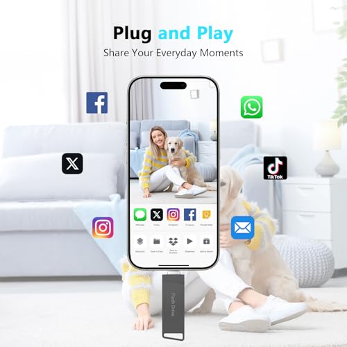 Pamięć USB do telefonu 256 GB, Levida Memory Stick 3 w 1, pamięć USB 3.0, fotoklaska, pamięć Flash Drive do iOS, Pad, OTG z systemem Android, laptopa, PC (czarny)