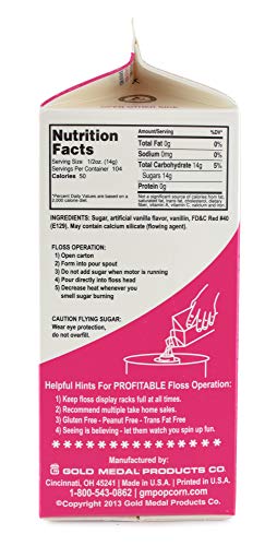 Image of Gold Medal 3208 Bubble Gum Flossugar, 3.25 lb Carton