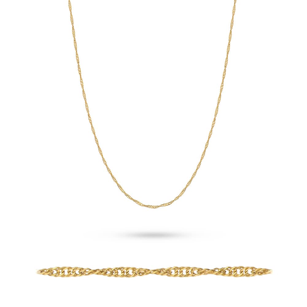 MARKO Goldkette Damen 333 Echtgold – feine Singapurkette aus 8 Karat Gelbgold, zarte Halskette 38–50 cm, glänzende Kette ohne Anhänger, eleganter Goldschmuck mit Schmuckbox