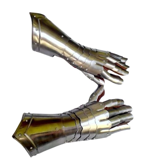 Guanti da cavaliere medievale, guanti da cosplay, armatura LARP, guanti Fantay, regalo per uomo/donna, Finitura cromata, Prossoefinito