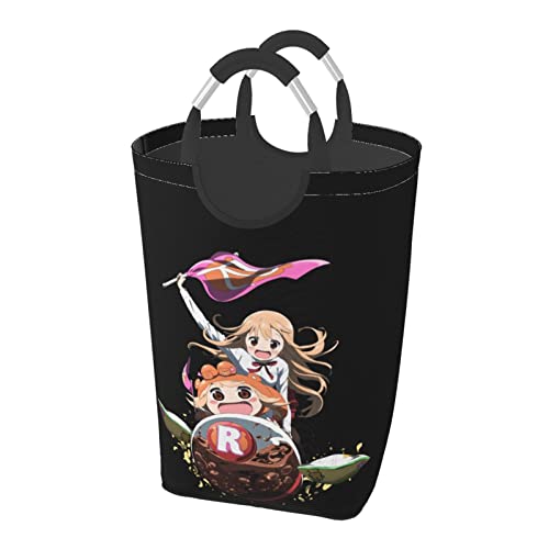 でおしゃれ 大容量 洗濯かご 干物妹!うまるちゃん (1) ランドリーバスケット ランドリーかご 洗濯かご 衣類収納ボックス 撥水加工 取っ手付き 四角形 ランドリーバスケット 収納便利