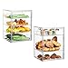 SANKEU Pastry Display Case,Bread Box for Kitchen Countertop,4 Layers Adjustable Clear Bread Storage with Magnetic Door Bakery Pastry Display15.5x11.4x9.8inch，1 Pack