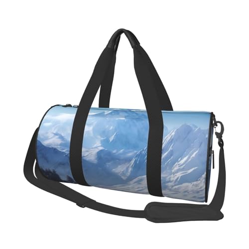 Travel Bag For Women,Snowy Mountain Print Personal Item Duffle Bags,Weekend Travel Duffel Tote Bag,Travel Sport Gym Bag For Men,Airplane Travel Essentials For Flying