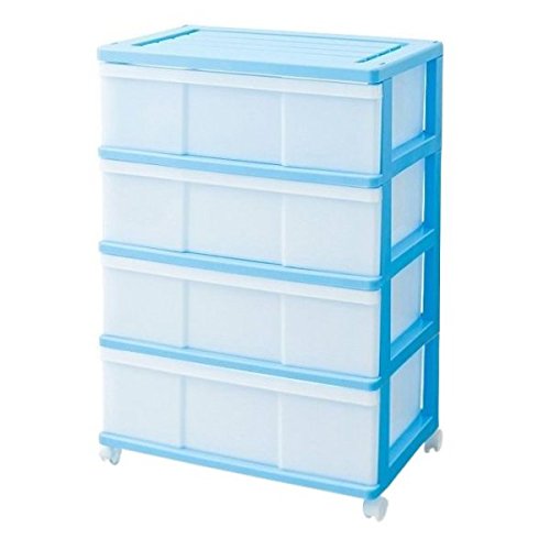 ブルーの4段チェスト アイリスオーヤマ チェスト 4段 収納ケース コロネチェスト 一体型