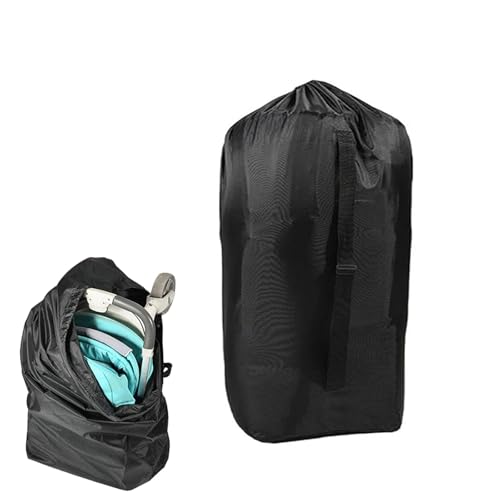 GO-CHUNRIQIN Stroller Travel Bag Waterproof for Airplane with Carry Strap Baby Stroller Cover for Airplane Perfect for Baby Travel Essentials (Black)