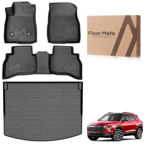 Image of TPE Automotive Floor Mats & Cargo Liner for 2021-2026 Chevy Trailblazer AWD | (Fit Cargo in Upper Deck Position) ,All Weather Cover Protection Waterproof Floor Liner Front & Rear Row Full Set Car Mats