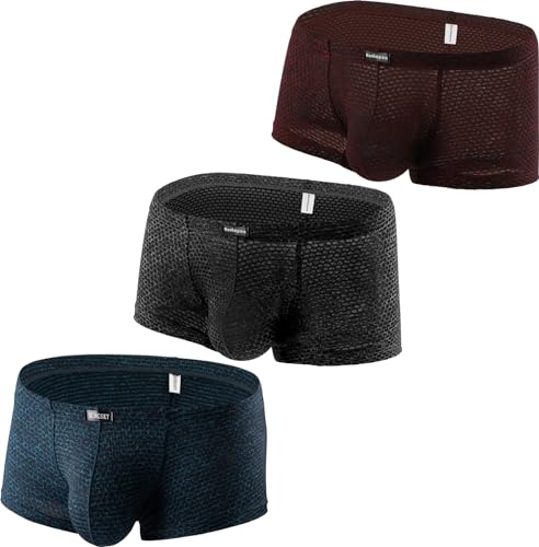 Men's Stretch Low Rise Underwear Support Boxer Briefs