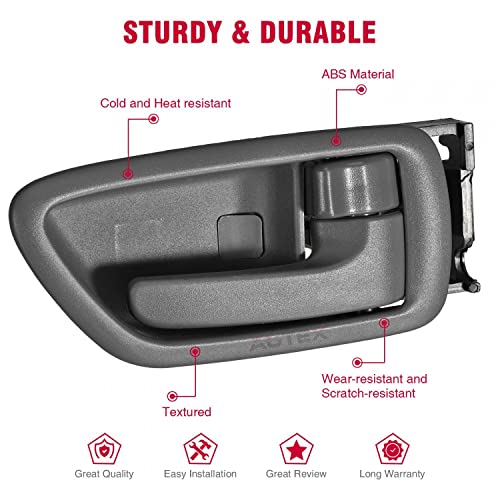 Autex 1Pc Gray Interior Front/Rear Right (Passenger Side) Door Handle Compatible With Tundra 04-06, 81225 To1353156 #TOP1