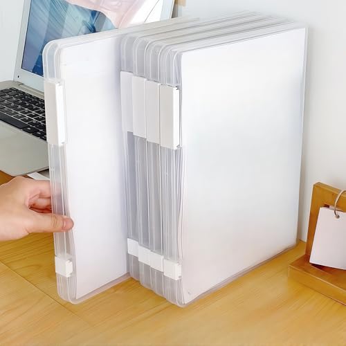 書類収納ケース ファイルケース A4 5個セット蓋付き 書類ケース ポータブルファイルケース 重ね置き可 防湿 防塵 防汚れ 保管 整理簡単 オフィス/学校/自宅/学生/教師に適用