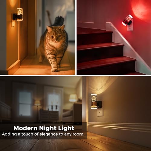Image of L LOHAS LED Night Lights Plug into Wall,[2-Pack] Dusk to Dawn Nightlight,9 Colors Changing,Adjustable Brightness,Acrylic Decorative Night Lights for Bathroom,Wedding,Birthday Gift