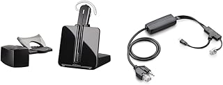 Plantronics - CS540 Wireless DECT Headset with HL-10 Lifter - Single Ear Convertible - Connects to Desk Phone - Noise Canceling Microphone & 38439-11 APP-51 Cable - Black