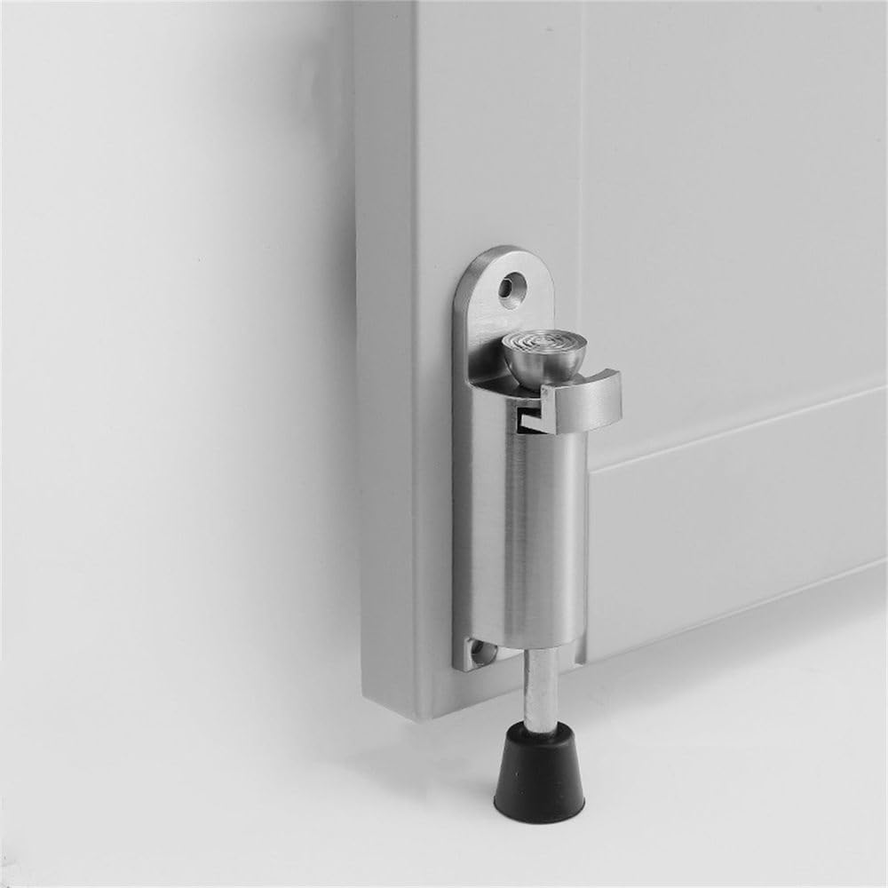 Zhanggl Brushed Nickel Door Stop Stopper Holder Foot-Operated, Bumper,Rubber Punch-Free,Zinc Alloy Foot-Operated Top