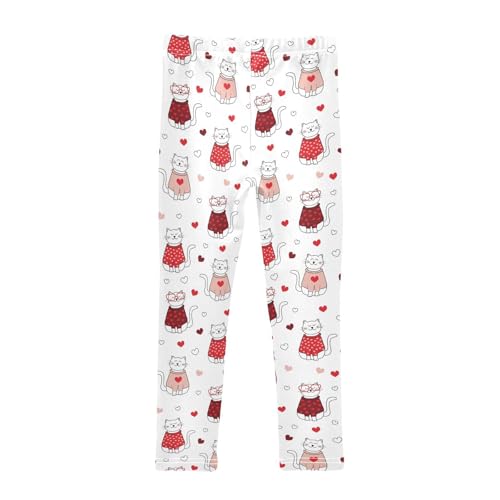 Girls Leggings Valentine's Day Cat Toddler Girls Clothes Leggings for Girls Toddler Girls Leggings 3-4T2