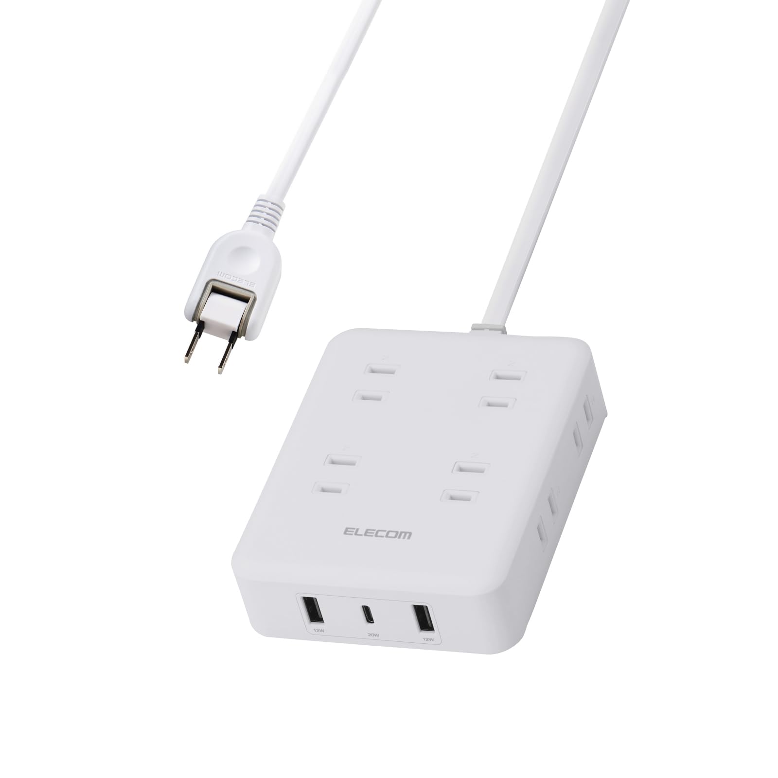 エレコム 電源タップ USB付き 20W PD対応 Type-C×1 USB-A…