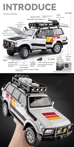 Image of Magicwand 1:24 Scale Die-Cast Tayota Land Cruiser LC80【Colors As Per Stock】【Box Packing】 with 7 Openable Doors,Pull Back Action,Lights,Music & Working Horn【Pack of 1】