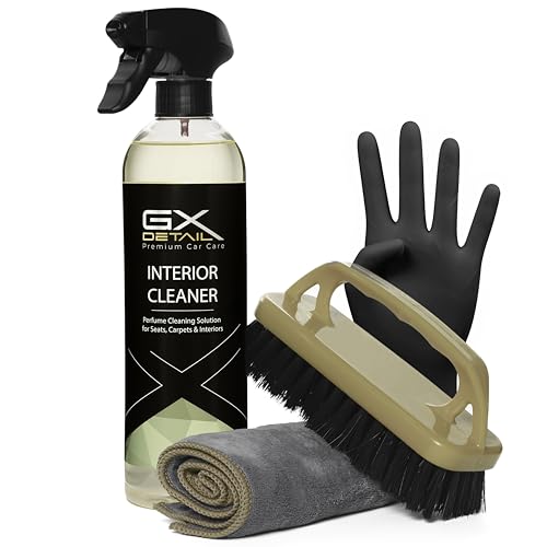 GxDetail Limpia Interiores y Tapicerías para Coche 500 ml. – Elimina Manchas, Suciedad y Olores – Fórmula Potente y Segura para Tela, Cuero y Alfombrillas – Acabado Profesional y Fácil Aplicación