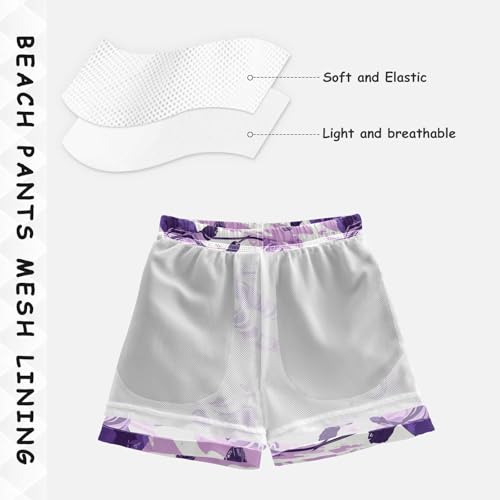 Pigsaly Boys Swim Trunks Hockey Ice Ballpurple Grunge Boys Board Shorts Swimsuit Swimwear Summer Bathing Suit 2T Multicolor4