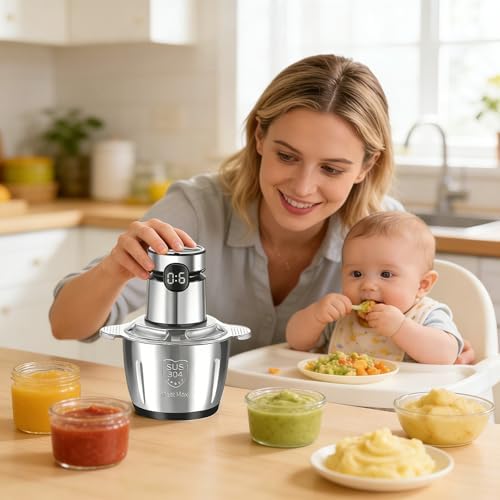 Tavuk Parçalayıcı Elektrikli | 3 Kademeli Ağır Hizmet Tipi Büyük Kapasiteli Dijital Ekran - Et Didikleme Makinesi Gıda İşleyici | Soğan Sarımsak Kuruyemiş İçin Ev Restoran Mutfak Günlük Yemek İşleri İ - Görsel 2