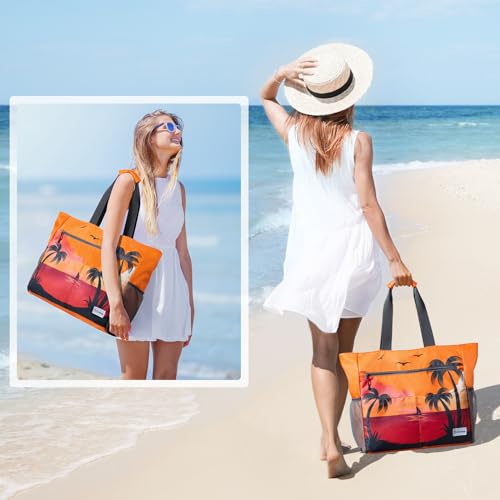 Image of G4Free Beach Bag, Waterproof Sandproof Beach Tote Bag, Large Capacity Foldable for Women