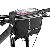 ROCKBROS Bike Handlebar Bag, Bicycle Front Storage Bags Bike Phone Mount Pouch Bag with Removable...