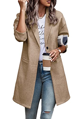 PRETTYGARDEN Women Plaid Shacket Jacket Trendy Fall Casual Button Wool Blend Tartan Trench Coat Winter Clothing with Pockets