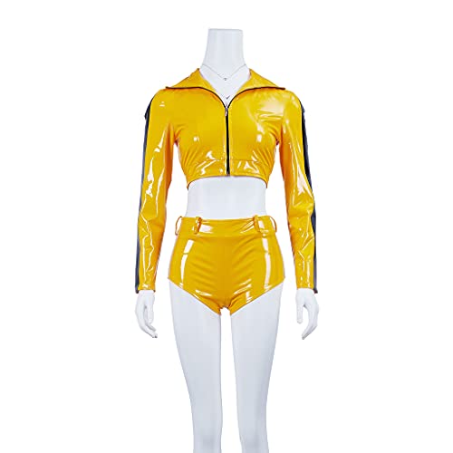 LoliMiss Costume deux pièces Kill Bill Beatrix pour femme - Costume de Kill Bill la mariée (jaune, taille L)