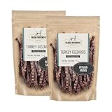 Farm Hounds - Turkey Gizzards - Premium Natural Jerky for Dogs - 100% Humanely Raised Turkey - Break-to-Size - Great for Training & Treats - No Added Fillers - Made in USA - 4oz - 2 Pack
