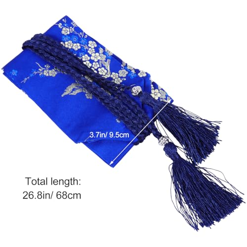 Women Japanese Kimono Robe Waistband Self Tie Wrap Around Waist Belt with Tassel for Yukata Robe Accessories2