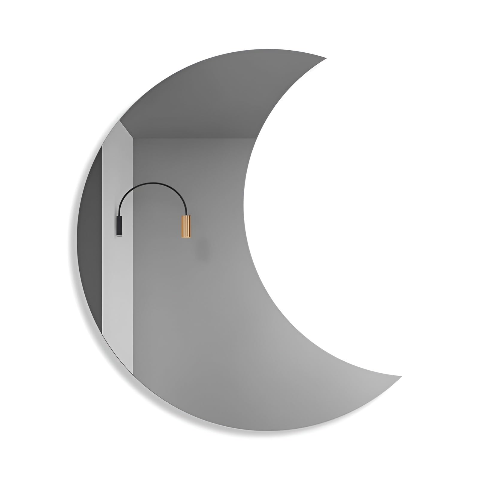WQZzjm Modern WallMounted Crescent Bathroom Mirror, AntiFog Courtesy Mirror for Bedroom, Living Room, Entryway, Hallway (50x70cm/19.7x27.6in) (101.6L x 152.4l cm)