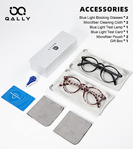 Image of Womens Round Blue Light Blocking Glasses Anti Eye Strain Glasses Clear Lens Computer Eyeglasses with Filter UV Light