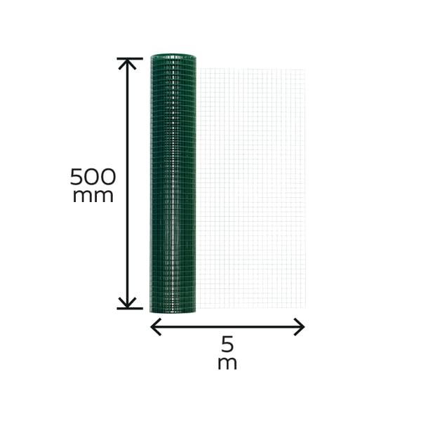 Alberts 614508 Schweißgitter | verschiedene Höhen - wahlweise in verschiedenen Farben | grün | Maschen 12,7 x 12,7 mm | Höhe 50 cm | Länge 5 m