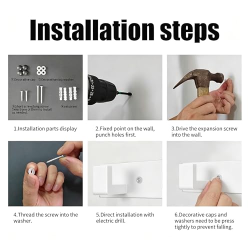 Image of PMMASTO Stainless Steel Coat Rack Wall Mounted, Heavy Duty Metal Hook Rail for Hanging Coats Hats Towels Robes Bags, Modern Wall Hooks Organizer (White, 3 inchL Hooks, 1 Pack)