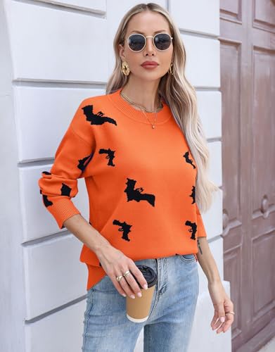 Image of Womens Cute Heart Sweater Crew Neck Long Sleeve Pullover Valentines Sweater