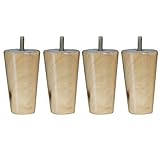 Nuevo y de alta calidad Desconocido 4pcs Sillas de Gran Tamaño Patas de Sofá Silla Tabla Mesa Eucalipto Maciza Forma de Cono Muebles Madera - Natural, 4 * 6 * 10cm