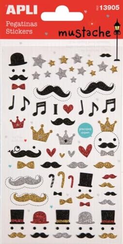 Stickers relief en résine Moustache