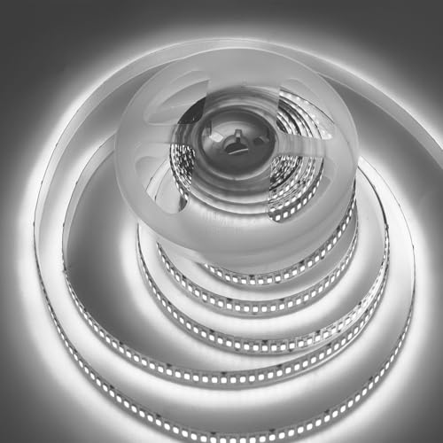 Image of SUYOOULIN LED Strip Lights, 15000LM AC110V /120V 16.4ft /5m SMD 2835 600 LEDs Light Strips, High Voltage Flexible Tube Waterproof IP67 LED Ribbon for Home Kitchen Decor(Cold White 6500K)