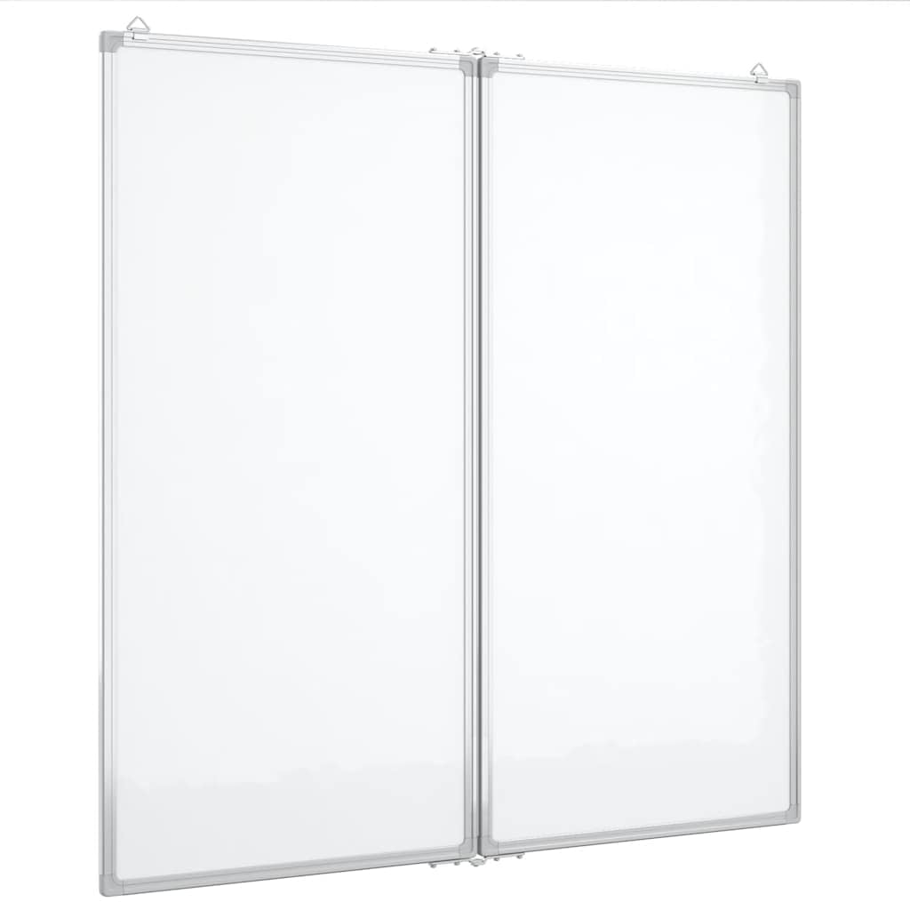 vidaXL Magnetic Whiteboard Foldable, Dry Erase White Board for Wall, Writing Board for Home Office and School, Writing Board for Notice, Aluminium