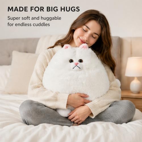 Image of Winsterch Giant White Cat Stuffed Animal, 20-Inch Large Stuffed Cat Plush