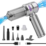 Higoom 4 in 1 Cordless Handheld Vacuum Cleaner,Car Vacuum Cleaner,22000PA Strong Suction Mini Vacuum,Dust Blower,Can be Used for Home,Car(Silver-purple)