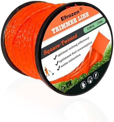 Efrozen Weed Eater String, Commercial Square Twist .105" Diameter x 302