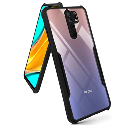 Image of Jkobi Hard PC Crystal Bumper Shockproof Back Cover Case for Xiaomi Mi Redmi 9 Prime with Camera Protection (Matte Black)