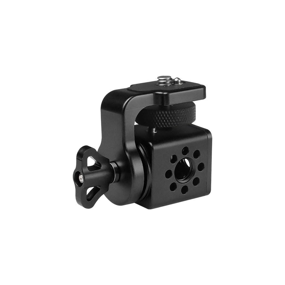 Alvins Verstellbare Halterung mit 3/8 Zoll 1/4 Zoll Schraube 360 Grad drehbar neigbar Panorama-Halterung für Kamera Monitor Gimbal Stativ Kamera Monitor Halterung Schwarz