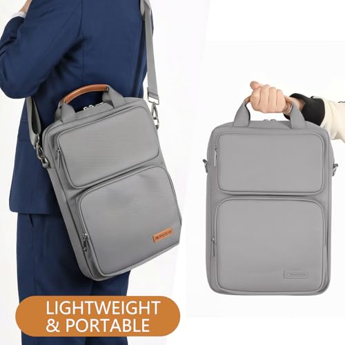 Image of 13.3-14 Inch Laptop Sleeve Bag, Laptop Bag for 14'' MacBook Pro M4 2024,14'' MacBook Pro M3&M2&M1 2023 /2021, 13.6 /13'' New MacBook Air M3 /M2 2024 /2022,Tab S8 Ultra 14.6 inch,with Shoulder Strap(Gray)