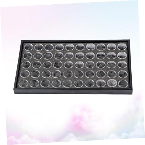 Boîte de rangement manucure avec compartiments et couvercle transparent rigide