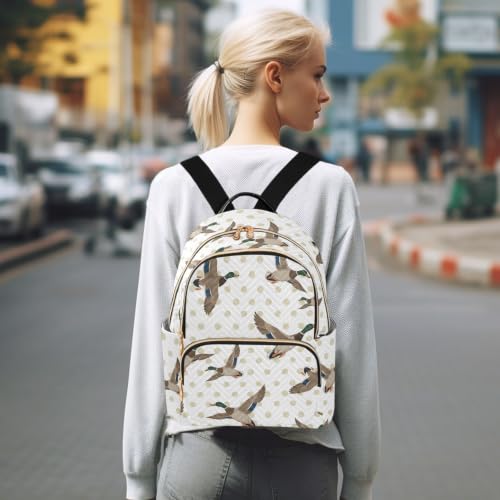 Image of ALAZA Mallard Polka Dot Pattern Small Backpack Purse for Women Travel Bag Fashion Daypack Back Pack Shoulder Bag