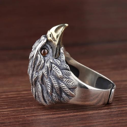 Bague eagle vintage pour hommes en argent style thaïlandais