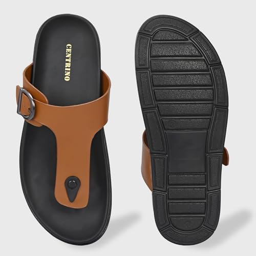 Image of Centrino Men's Cushion Sliders /Slippers | PU Padding on The Footbed | Bounce Back Technology | Comfortable & Lightweight | Waterproof & Everyday Flip Flops for Gents (7328)